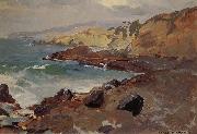 Franz Bischoff Untitled Coastal Seascape painting